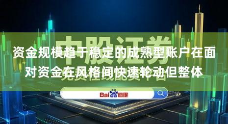 资金规模趋于稳定的成熟型账户在面对资金在风格间快速轮动但整体
