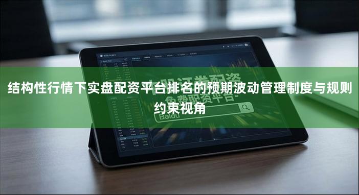 结构性行情下实盘配资平台排名的预期波动管理制度与规则约束视角